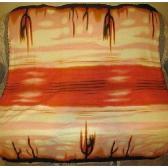 Unbranded Other - New Sunrise Sunset Design Polar Fleece Throw Gift Blanket Desert Southwest Photo